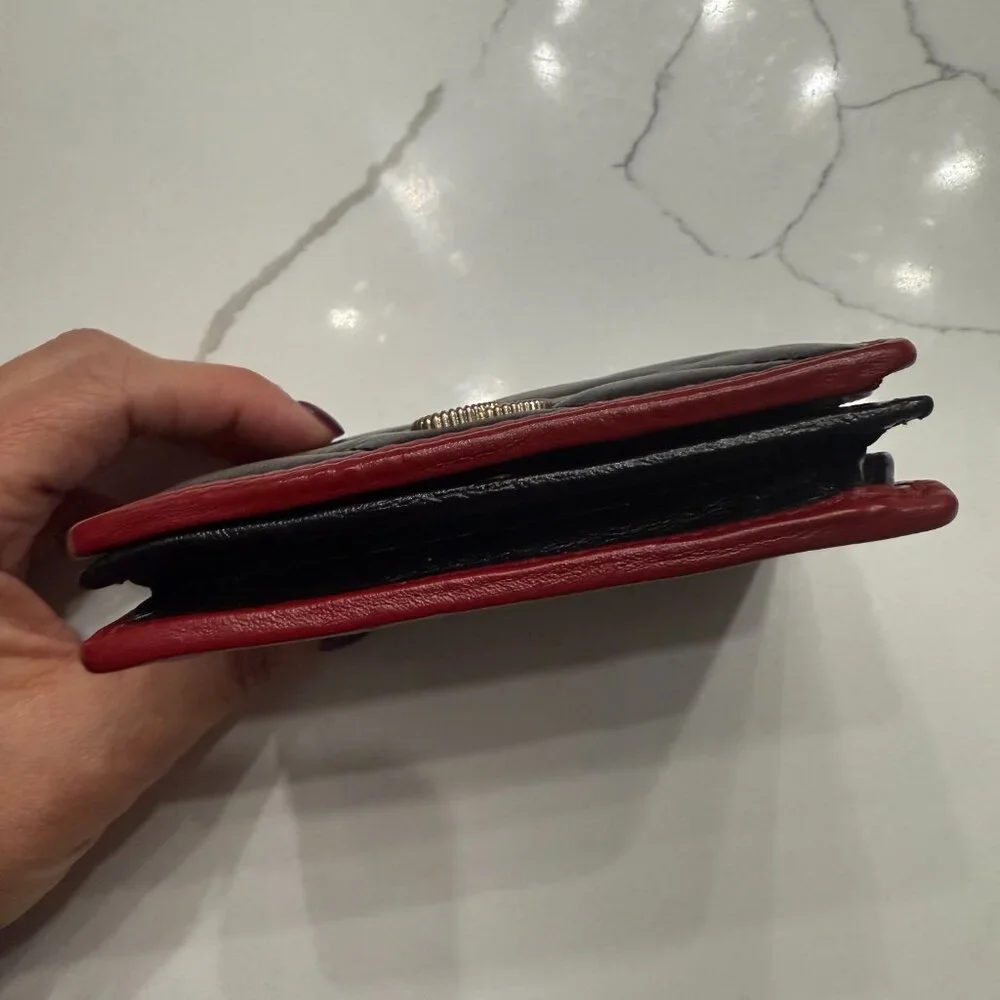 GUCCI GG Marmont  Black Red Leather Wallet Certificate of authenticity ( COA) - Picture 6 of 10